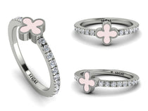 Elegant Enamel Clover Diamond Ring - Clover No. 3 image 1