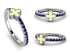 Elegant Enamel Clover Sapphire Ring - Clover No. 15