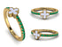 Elegant Enamel Clover Emerald Ring - Clover No. 4 image 7
