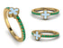 Elegant Enamel Clover Emerald Ring - Clover No. 4