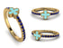 Elegant Enamel Clover Sapphire Ring - Clover No. 13