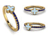 Elegant Enamel Clover Sapphire Ring - Clover No. 13 image 8