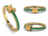 Elegant Enamel Butterfly Emerald Ring - Butterfly No. 4