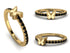 Elegant Enamel Butterfly Black Diamond Ring - Butterfly No. 7