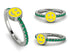 Elegant Enamel Smile Emerald Ring - Smile No. 6