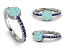 Elegant Enamel Smile Sapphire Ring - Smile No. 15 image 1