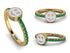 Elegant Enamel Smile Emerald Ring - Smile No. 4