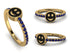 Elegant Enamel Smile Sapphire Ring - Smile No. 13