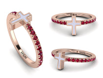 Elegant Enamel Cross Ruby Ring - Cross No. 11 image 1