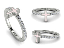Elegant Enamel Cross Diamond Ring - Cross No. 3 image 1