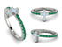 Elegant Enamel Cross Emerald Ring - Cross No. 6