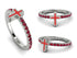 Elegant Enamel Cross Ruby Ring - Cross No. 12