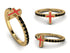 Elegant Enamel Cross Black Diamond Ring - Cross No. 7