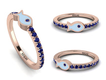 Elegant Enamel Fish Sapphire Ring - Fish No. 14 image 1