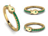 Elegant Enamel Fish Emerald Ring - Fish No. 4
