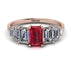 Emerald Cut Ruby Geometrical Ring - Briella No. 11