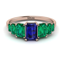 Emerald Cut Sapphire Geometrical Ring - Briella No. 29 image 1
