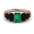 Emerald Cut Emerald Geometrical Ring - Briella No. 35