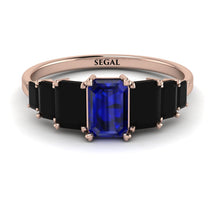 Emerald Cut Sapphire Geometrical Ring - Briella No. 44 image 1