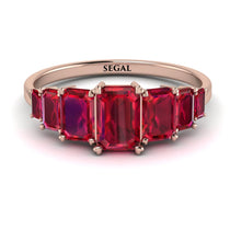 Emerald Cut Ruby Geometrical Ring - Briella No. 56 image 1