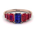 Emerald Cut Sapphire Geometrical Ring - Briella No. 59