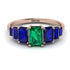 Emerald Cut Emerald Geometrical Ring - Briella No. 65