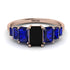 Emerald Cut Black Diamond Geometrical Ring - Briella No. 68