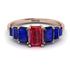 Emerald Cut Ruby Geometrical Ring - Briella No. 71