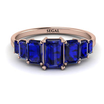 Emerald Cut Sapphire Geometrical Ring - Briella No. 74 image 1