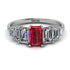 Emerald Cut Ruby Geometrical Ring - Briella No. 12 image 1