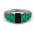 Emerald Cut Black Diamond Geometrical Ring - Briella No. 24