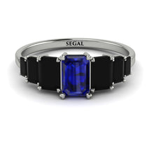 Emerald Cut Sapphire Geometrical Ring - Briella No. 45 image 1