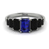 Emerald Cut Sapphire Geometrical Ring - Briella No. 45
