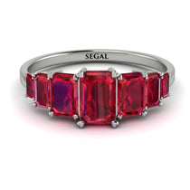 Emerald Cut Ruby Geometrical Ring - Briella No. 57 image 1