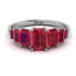 Emerald Cut Ruby Geometrical Ring - Briella No. 57