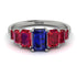 Emerald Cut Sapphire Geometrical Ring - Briella No. 60