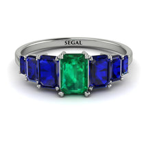 Emerald Cut Emerald Geometrical Ring - Briella No. 66 image 1