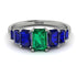 Emerald Cut Emerald Geometrical Ring - Briella No. 66 image 1