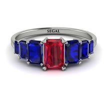 Emerald Cut Ruby Geometrical Ring - Briella No. 72 image 1