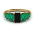 Emerald Cut Black Diamond Geometrical Ring - Briella No. 22
