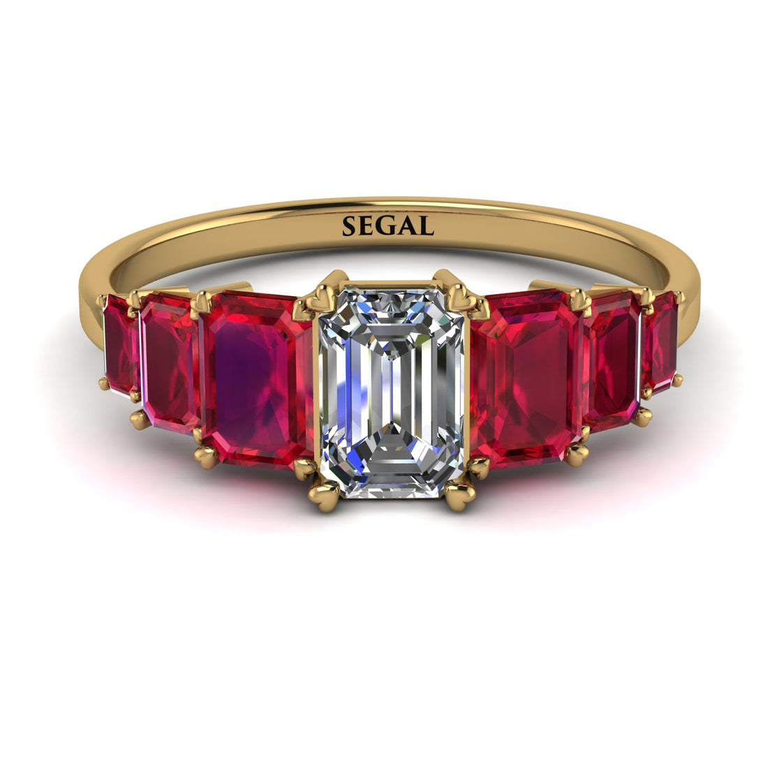 Emerald Cut Diamond Geometrical Ring - Briella No. 46