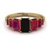 Emerald Cut Black Diamond Geometrical Ring - Briella No. 52 image 1
