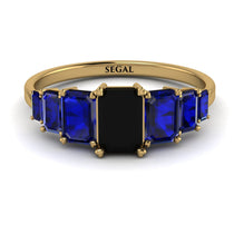 Emerald Cut Black Diamond Geometrical Ring - Briella No. 67 image 1