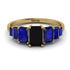 Emerald Cut Black Diamond Geometrical Ring - Briella No. 67
