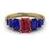 Emerald Cut Ruby Geometrical Ring - Briella No. 70