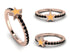 Elegant Enamel Star Black Diamond Ring - Star No. 8