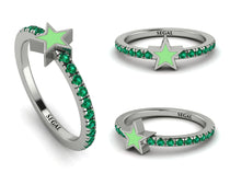 Elegant Enamel Star Emerald Ring - Star No. 6 image 1