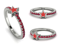 Elegant Enamel Star Ruby Ring - Star No. 12 image 1