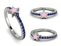 Elegant Enamel Star Sapphire Ring - Star No. 15 image 1