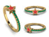 Elegant Enamel Star Emerald Ring - Star No. 4
